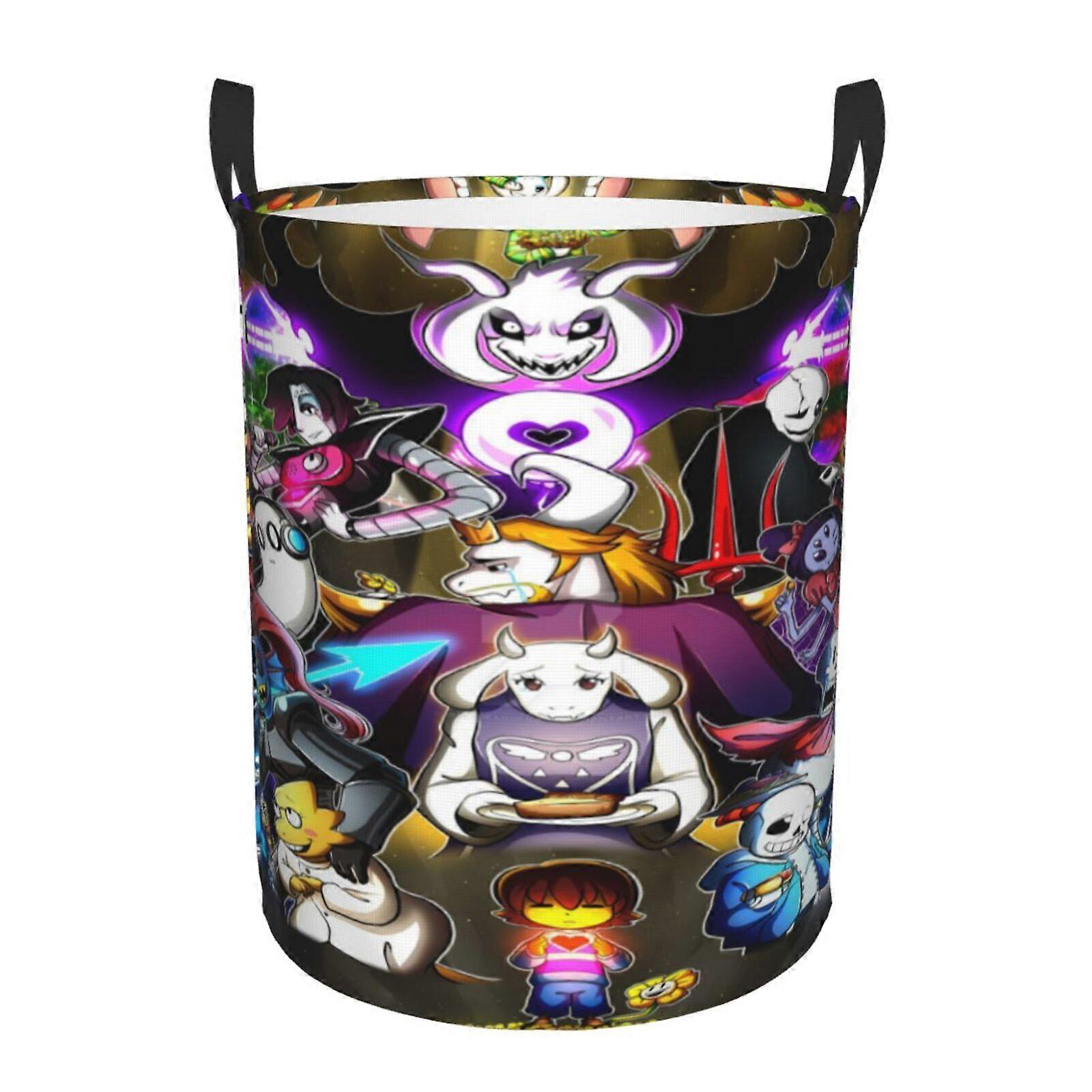 Undertale Sans 3D Grafische Vlam Wasmand Brand Vlam Kleding Hamper Opslag Met Handvat-SYS29396