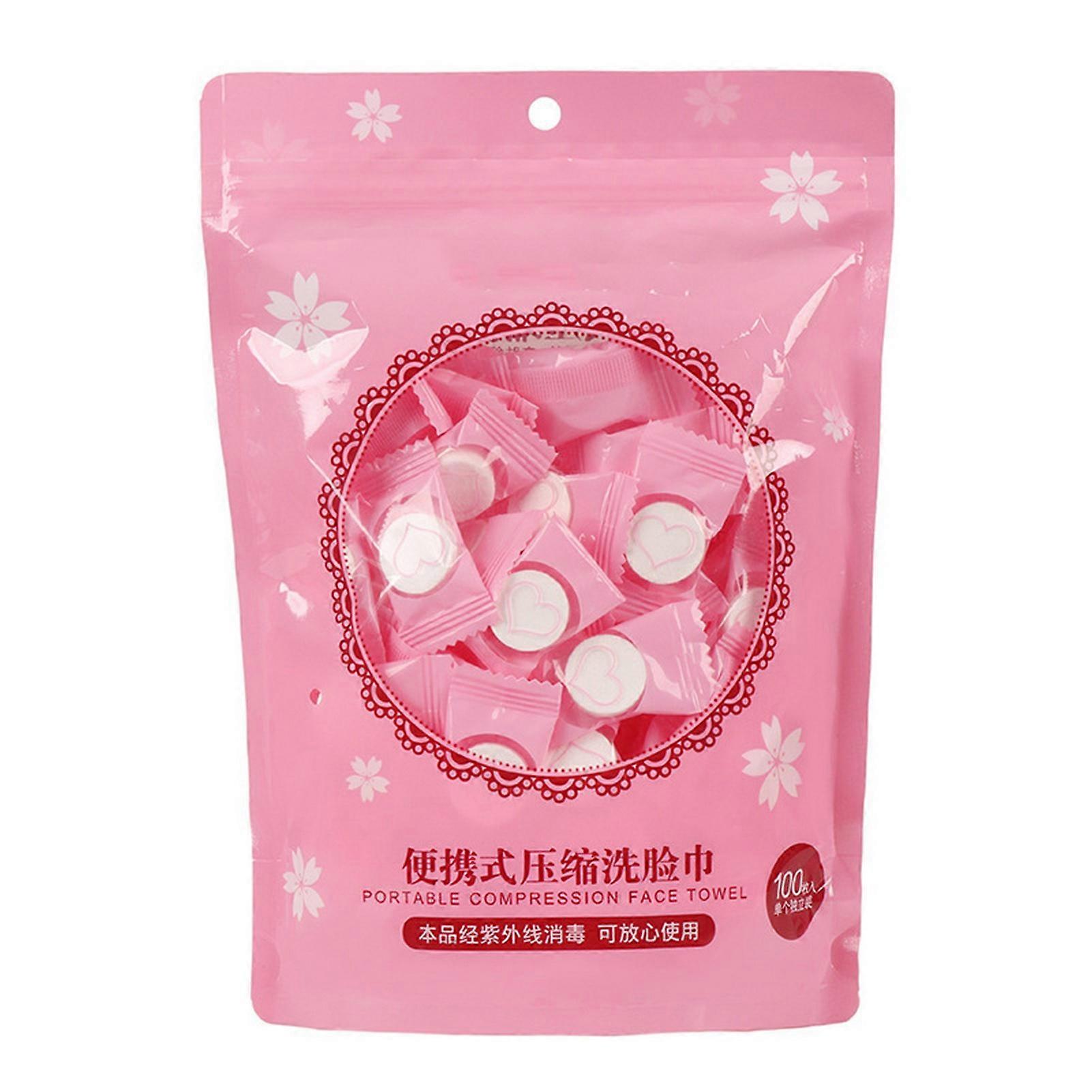 100Pcs/Bag Compressed Towels Multi-purpose Disposable Soft Fabric Strong Water Absorption Comfortable Face Care Portable Mini Towel Tablets Wipes Pape