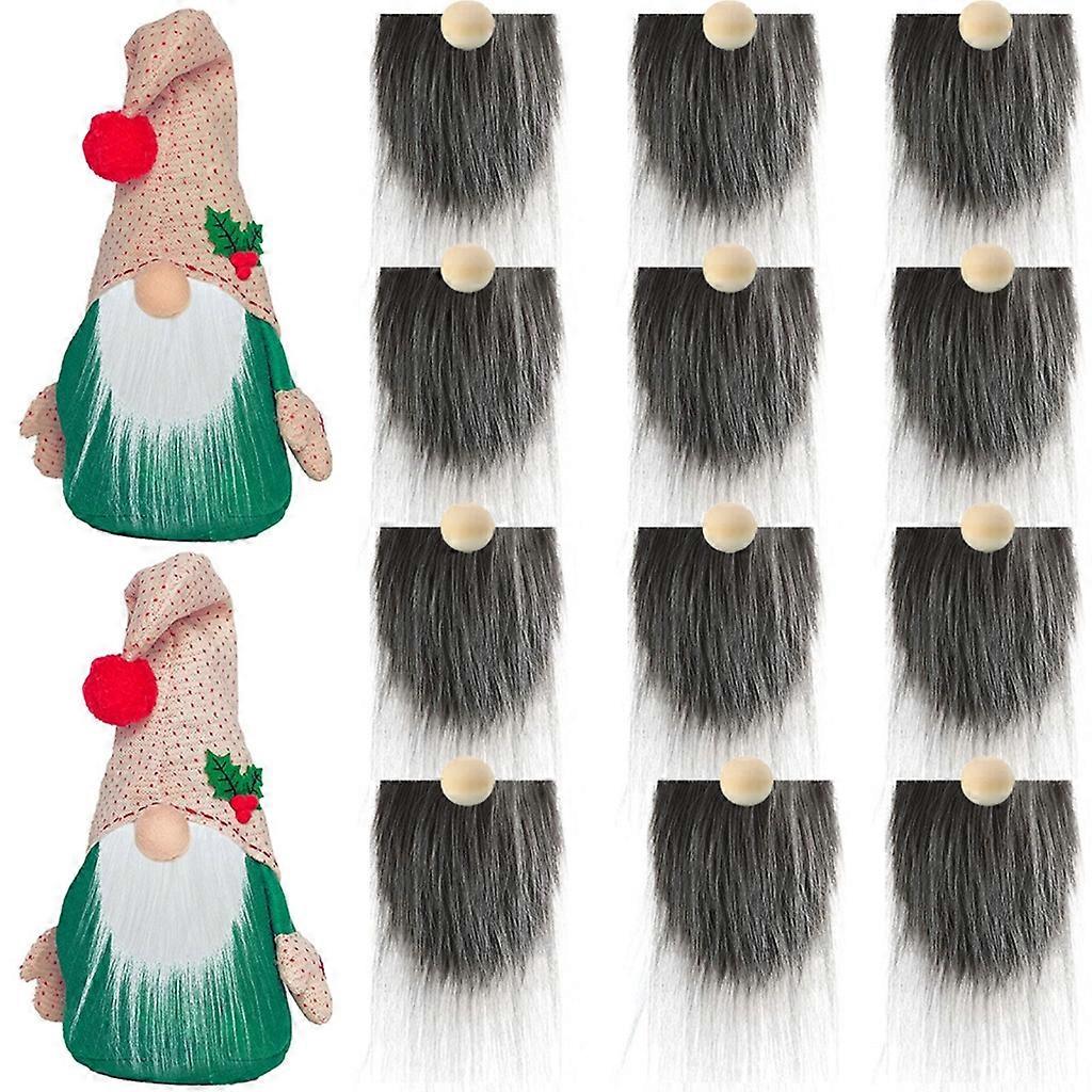 Artificial Fur Dwarf Beard with Wooden Balls Gnome Beards for Christmas-Decor
