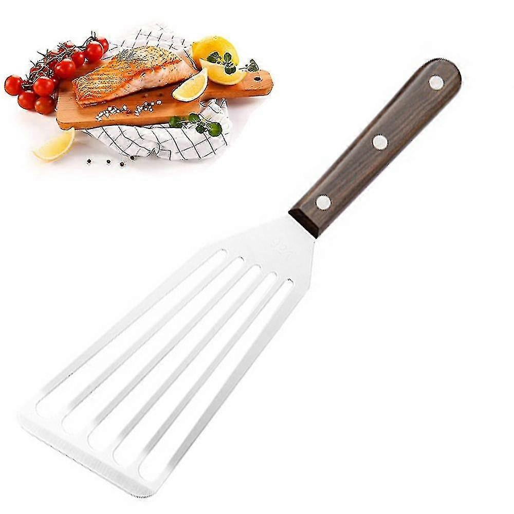 Heat Resistant Fish Spatula - Stainless Steel Metal Spatula For Non-stick Pan - Premium Spatulas For Cooking Fish, Meat(black,1)
