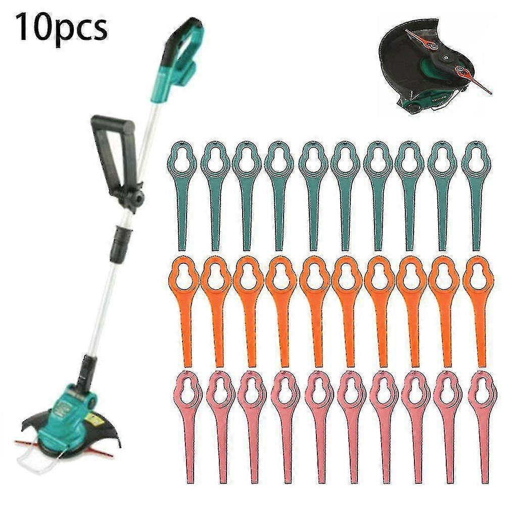 10pcs For Aldi Ferrex Far 20-1 20v/40v Cordless Grass Strimmer Plastic Blades For Cordless Grass Tr