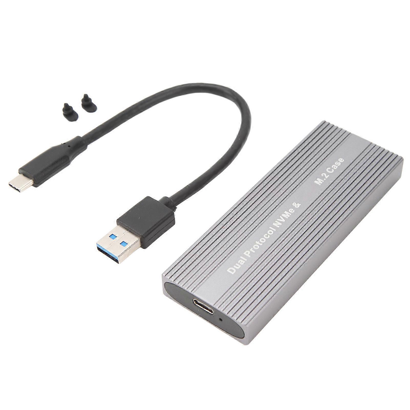 M.2 Nvme PCIE NGFF SATA SSD-Gehäuse Typ C Port 10 Gbit/s UASP-konformes werkzeugloses Solid-State-Laufwerksgehäuse für 2230 2242 A auf C-Kabel