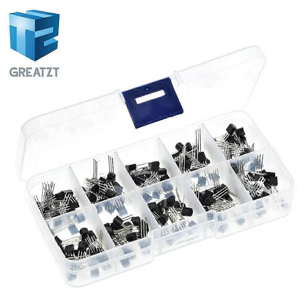 BC337 BC327 2N2222 2N2907 2N3904 2N3906 S8050 S8550 A1015 C1815 10Values*20pcs=200/set Transistors Box Pack Transistor kit TO-92