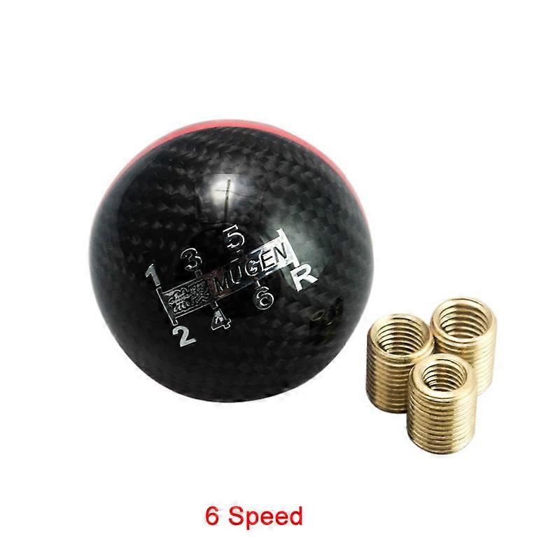 RASTP-Universal Genuine Carbon Fiber Mugen 5 / 6 Speed Manual / Automatic Spherical Gear Shift Knob for Honda Acura RS-SFN013-5-black-blue