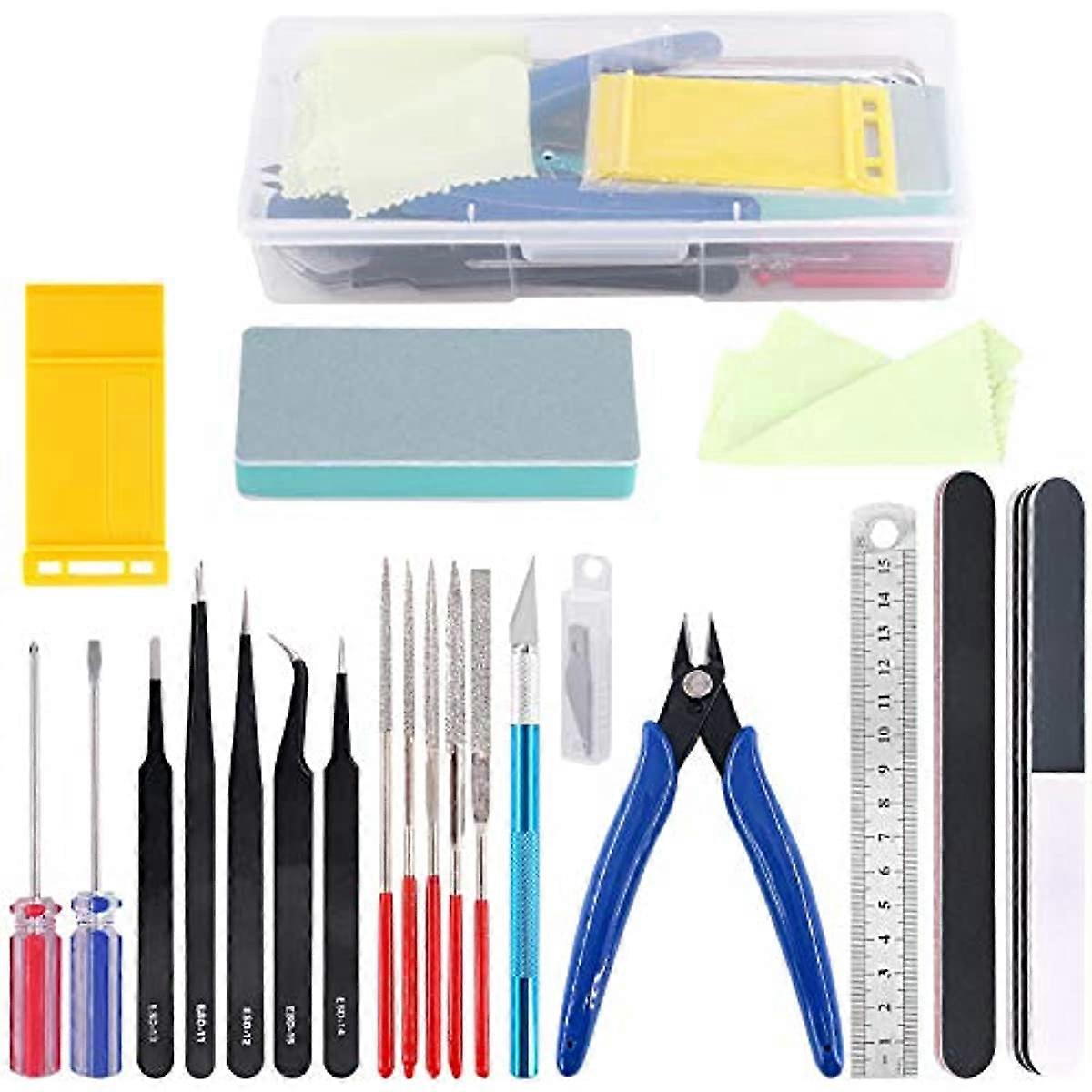 21Pcs Modeler Basic Tools Craft Set Hobby Building Tools Kit for Gundam Car Model Building
