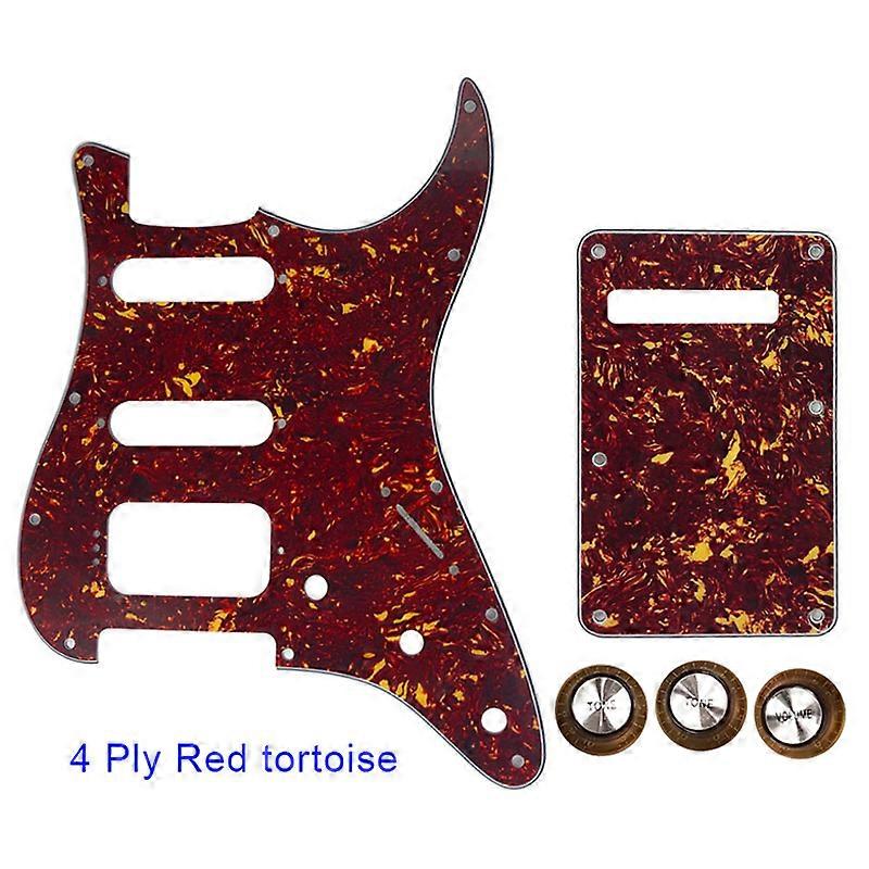 XinYue Custom Quality Guitar Parts - For US Fd 11 Screw Holes MIM St SSH Humbucker Guitar Pickguard & Back Plate & Control Knob