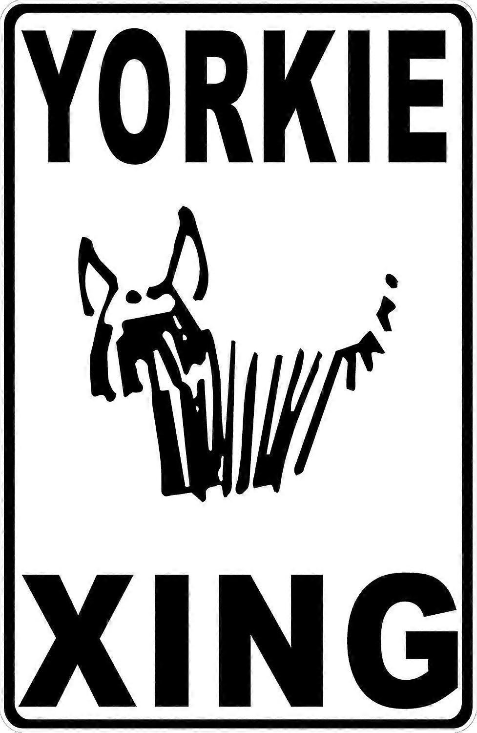 Sinal de Yorkie Xing. 8x12 polegadas OU 12x16 polegadas de metal. Modo 2575