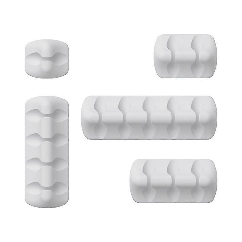 Cable Management Cord Organizer Set, Fixed Silicone Charging Cable, Suitable for Desk Power Cord USB Charging Cable (White)