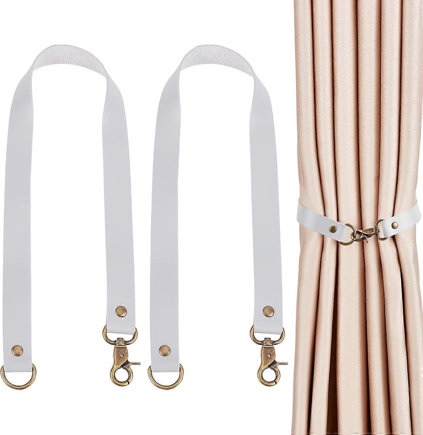 2 Pack Leather Curtain Tiebacks European Style Tie Backs Made Curtain Rod Holders Window Treatment Holdbacks Leather Drapery Holdbacks DIY