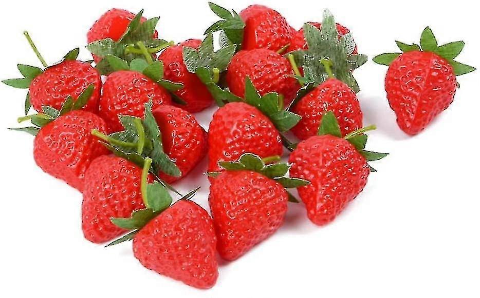 20pcs البلاستيك الاصطناعي الفراولة نابض بالحياة لحزب الزفاف التصوير الفوتوغرافي دعامة