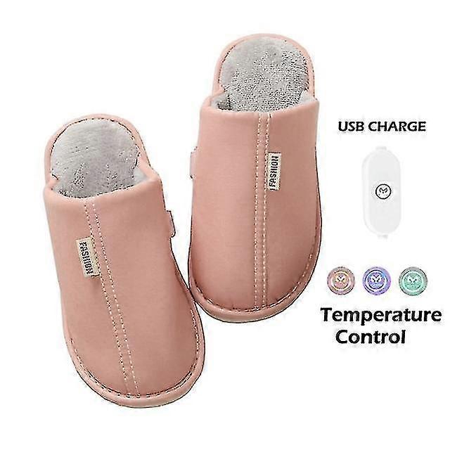Oppvarmede tøfler Elektriske varmestøvler Oppvarmede fotvarmere tøfler USB-lader Elektriske varmesko Varmere Kvinner Menn Tøffel