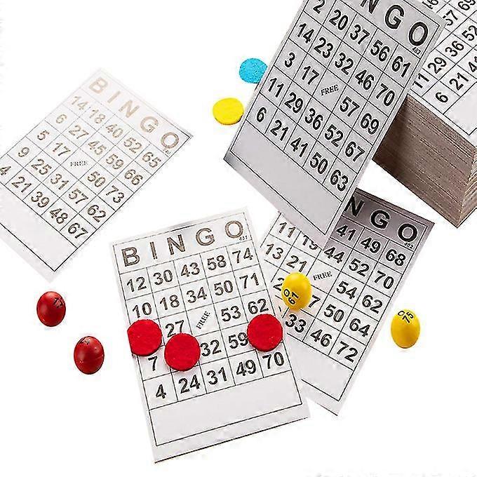 60 Pack Blue Reusable Bingo Cards With Unique Numbers