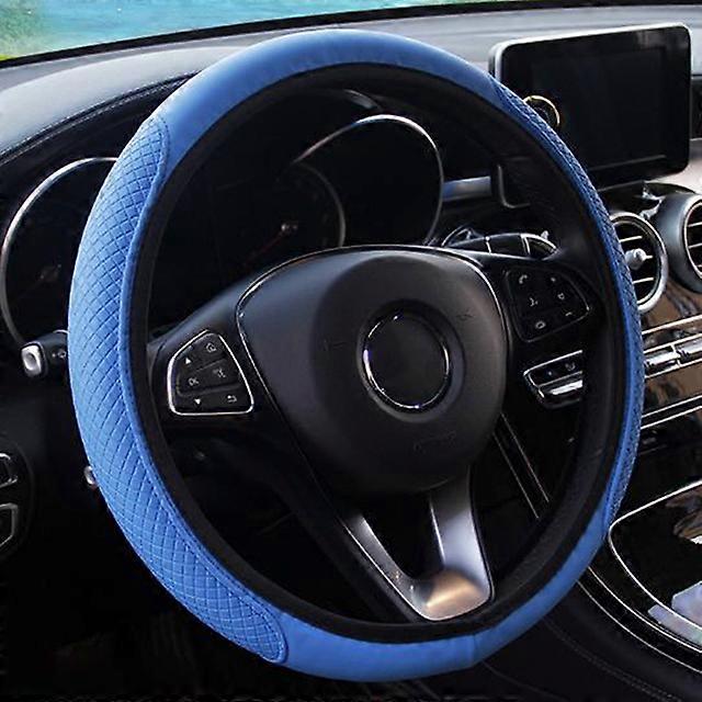 1pc Car Steering Wheel Cover Skidproof Auto Steering- wheel Cover Anti-Slip Universal Embossing Leather Car-styling drop ship