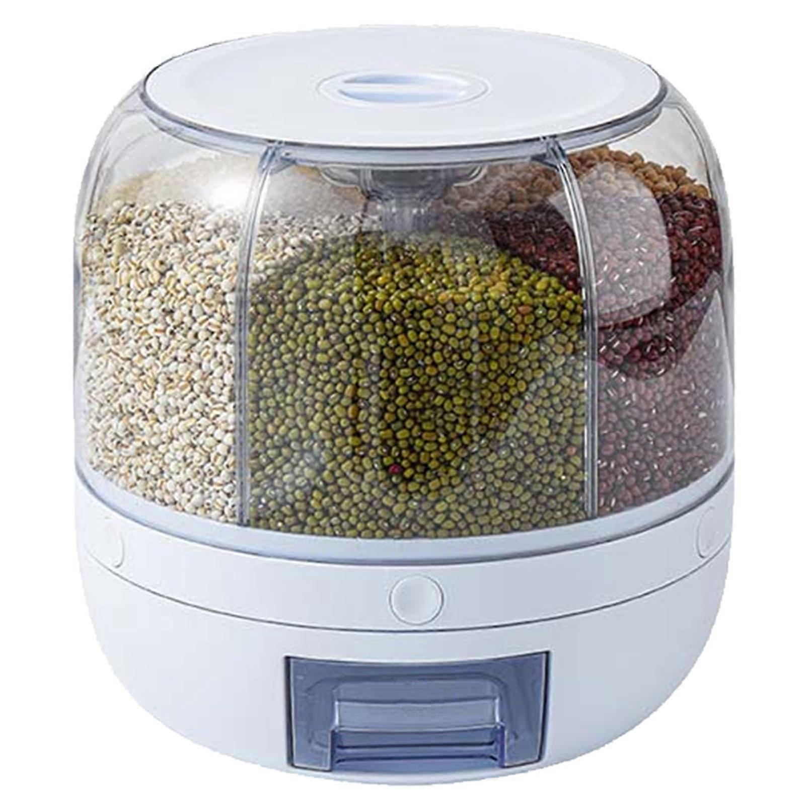 Rice Storage Tank 27x27cm Sealed Rotating Grains Separate Storage Box Insect Damp Proof