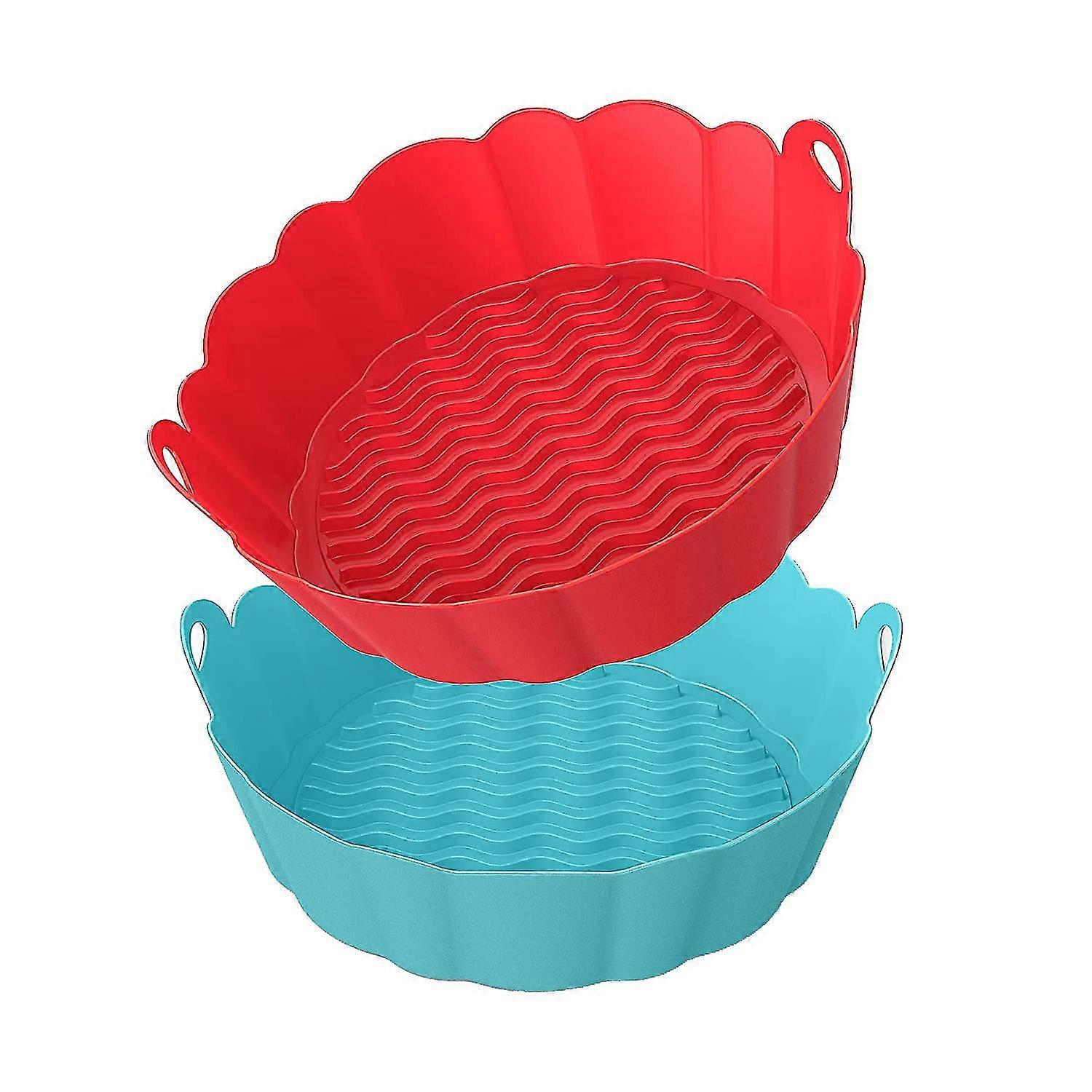 2pcs Silicone Liners Pot 8 Inch Reusable Accessories Silicone Basket Bowl Round Heat Resistant