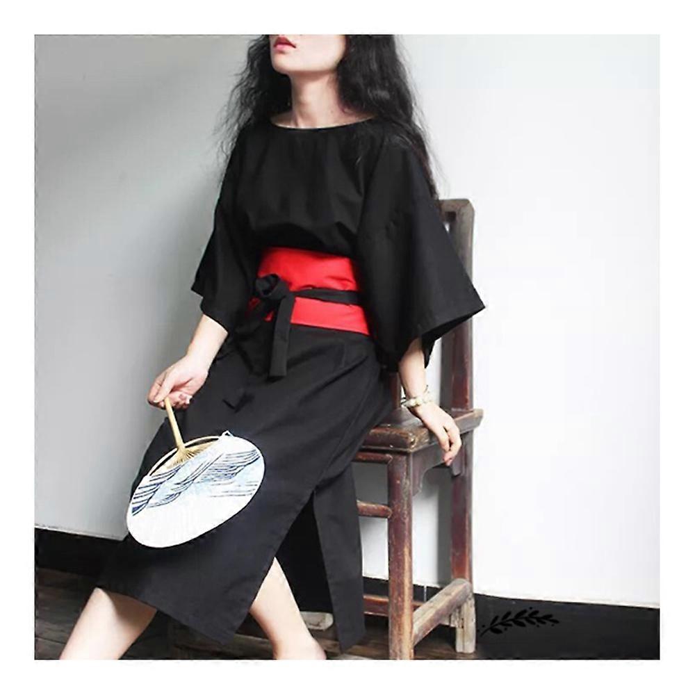 Literary Round Collar Slit Cotton
