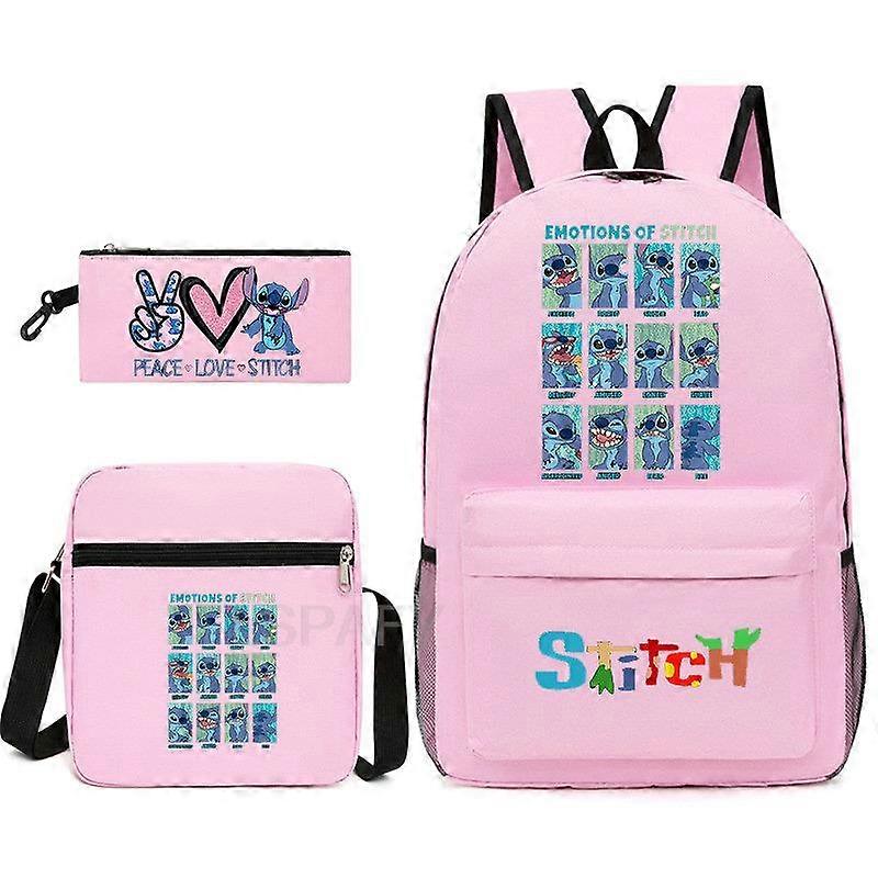 3pcs Sets Canvas Schoolbags Lilo and Stitch Girls Women Backpacks Laptop Backpack For Boys School Bags Travel Bagpack Mochila