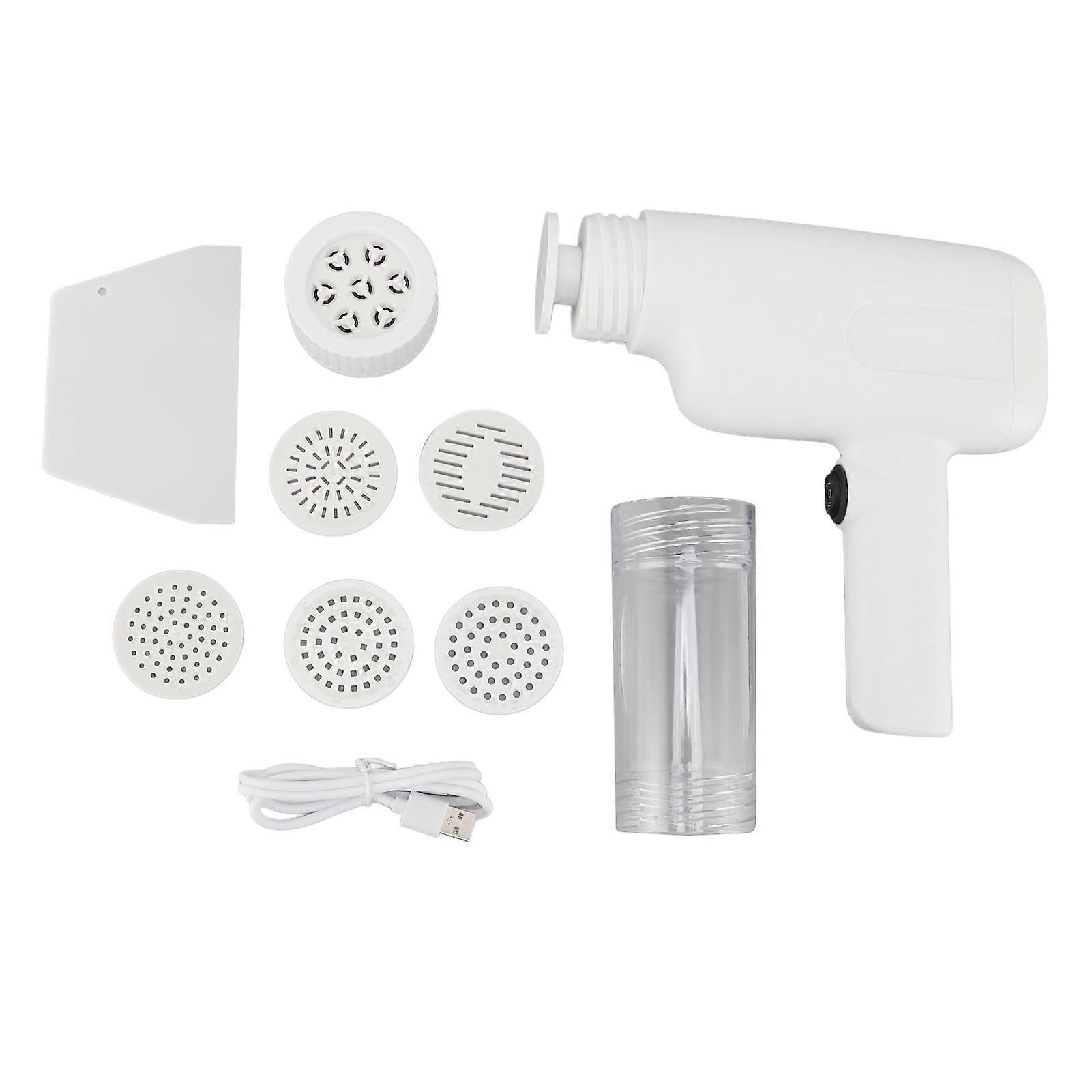 Electric Noodle Maker High Efficiency Handheld Press Pasta Machine with 6 Molds for Home