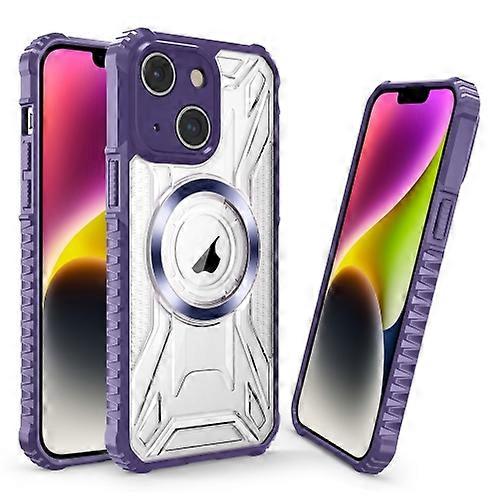 Mobile Phone Cases For iPhone 15 Plus CD Texture Magsafe Phone Case(Dark Purple)
