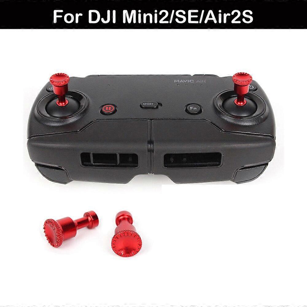 Thumb Rocker Aluminum Alloy Joystick Remote Controller Stick For DJI MAVIC 2/AIR/MINI/SE Remote Control Set 2pcs/Kit Black/Red