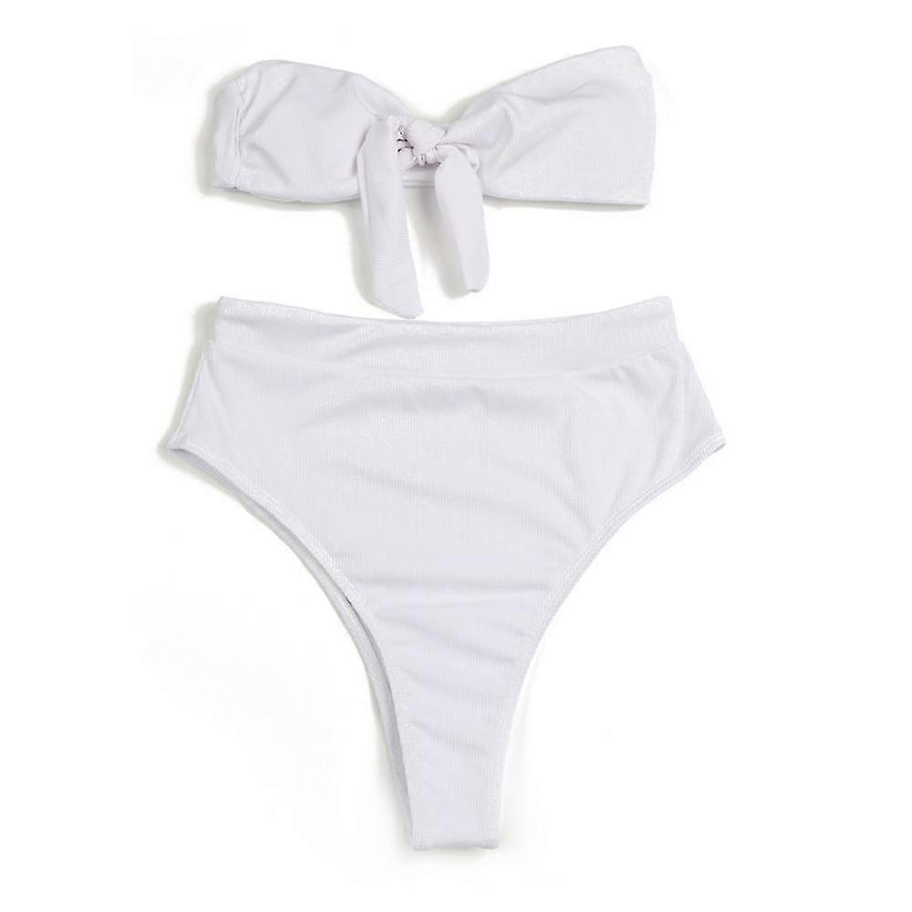 Women's Fl Print Eau Bikini Set High Cut Sless Knot Swimsuit Bathing Suit