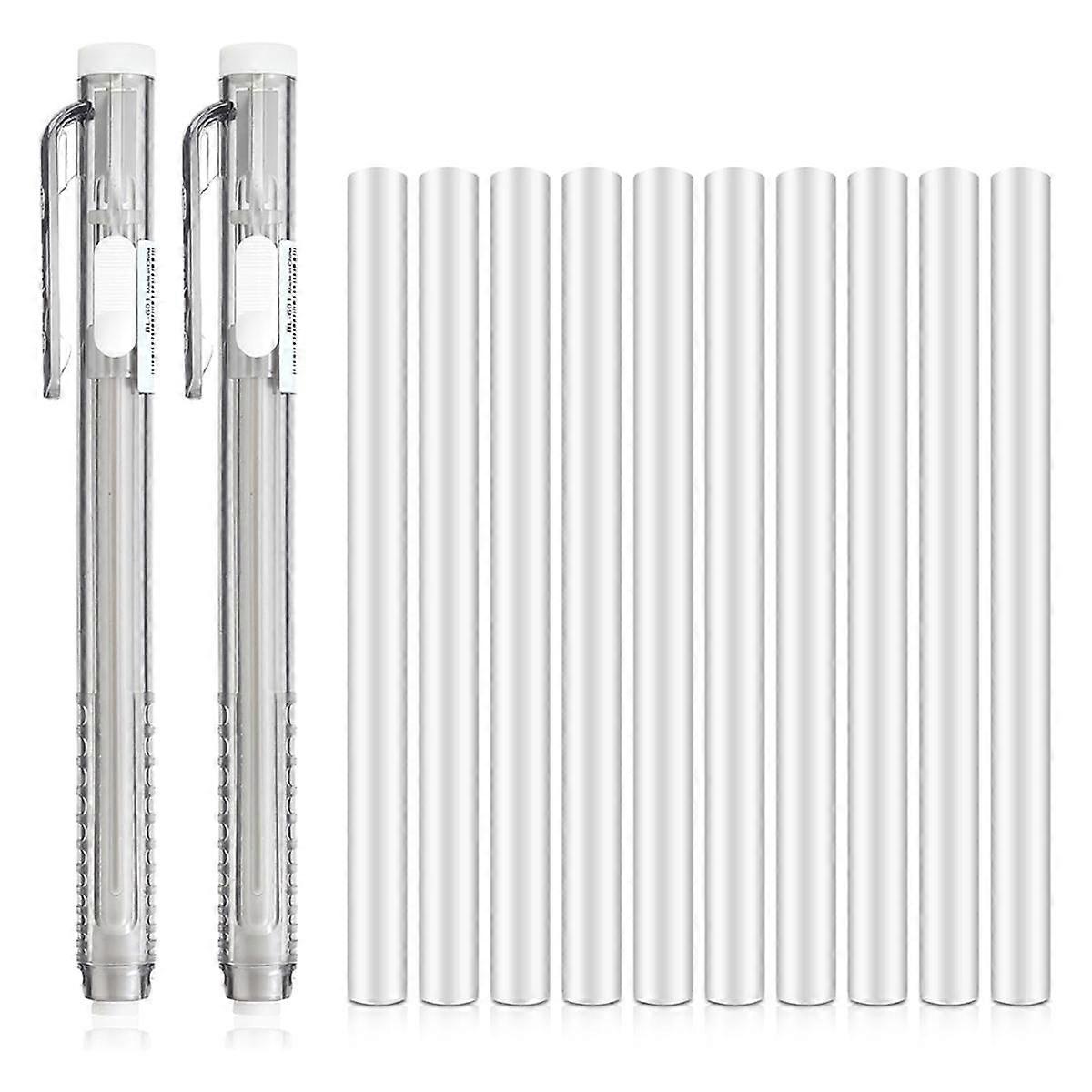 2Pcs Retractable Mechanical Eraser Pen for Artists Drawing Drafting Painting for School Home Office Supplies