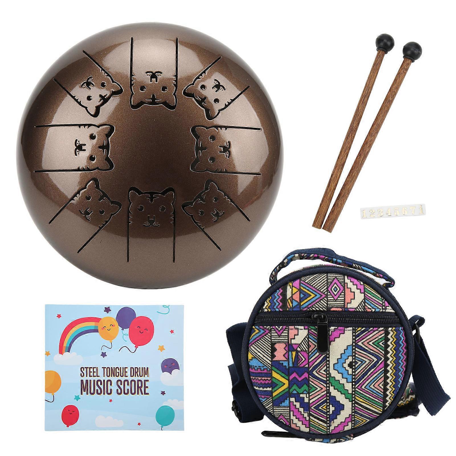 Tongue Drum Of The 12 Chinese Zodiac 5.5in 8 Notes Chakra Tank Alloy Animal Pattern Percussion Instrument For Children Beginner