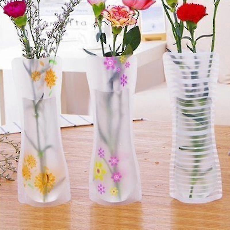 3 Pieces Foldable Flower Vase, Home Decoration Transparent