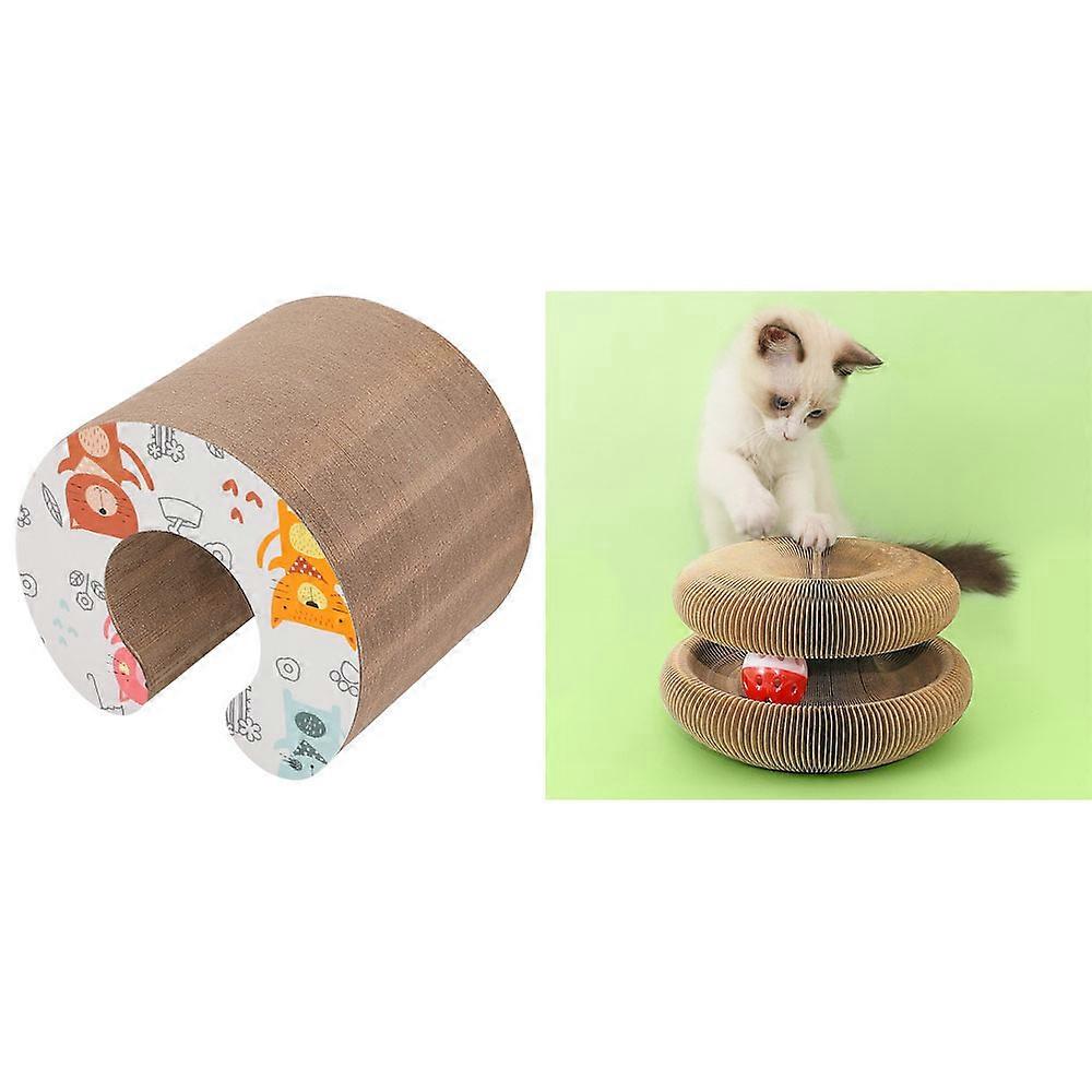 1PCS Cat Scratching Post with Bell, Large Magic Organ Cat Scratcher Board, Cat Scratching Board, Recycled Corrugated Paper, Cat Toy li