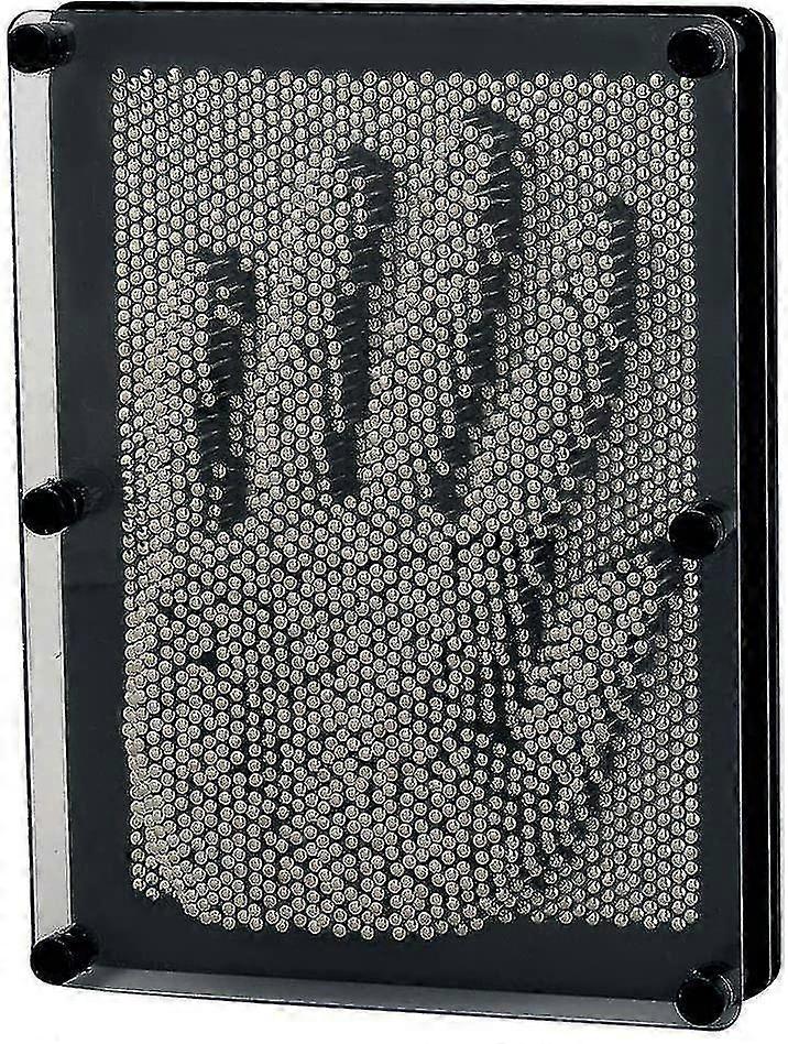 3D دبوس الفن المجلس لعبة - كبيرة الحجم مكتب لعبة النحت للأطفال الكبار 6 × 8 بوصة (الفضة المعدنية 1PCS أسود