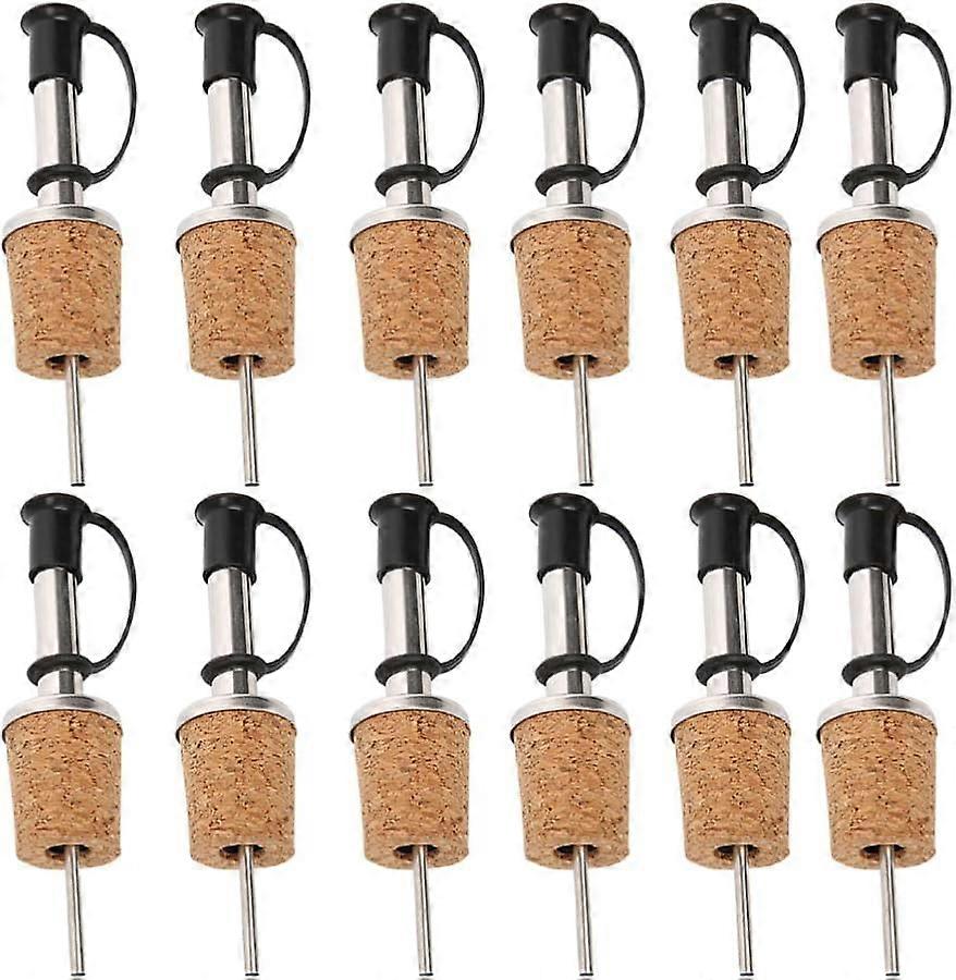 12 Piece Cork Spout Liquor Free Flow Bottle Pourer Olive Oil Dispenser Spout Cocktail Aerated Spout Home Bar Spout