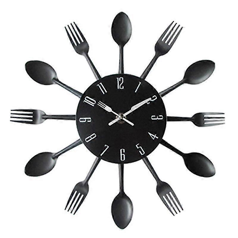 Modern Cutlery Knife Fork Spoons Quartz Wall Clock Analog Home Office Decoration
