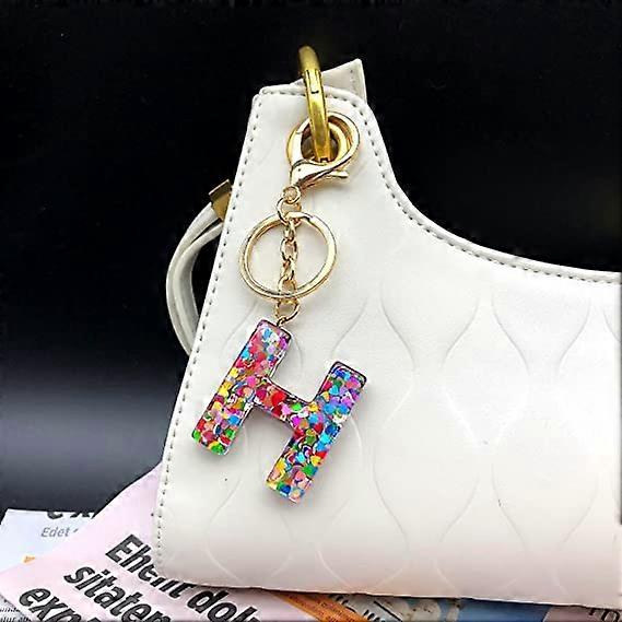 1 pz Portachiavi con lettera con strass trasparente