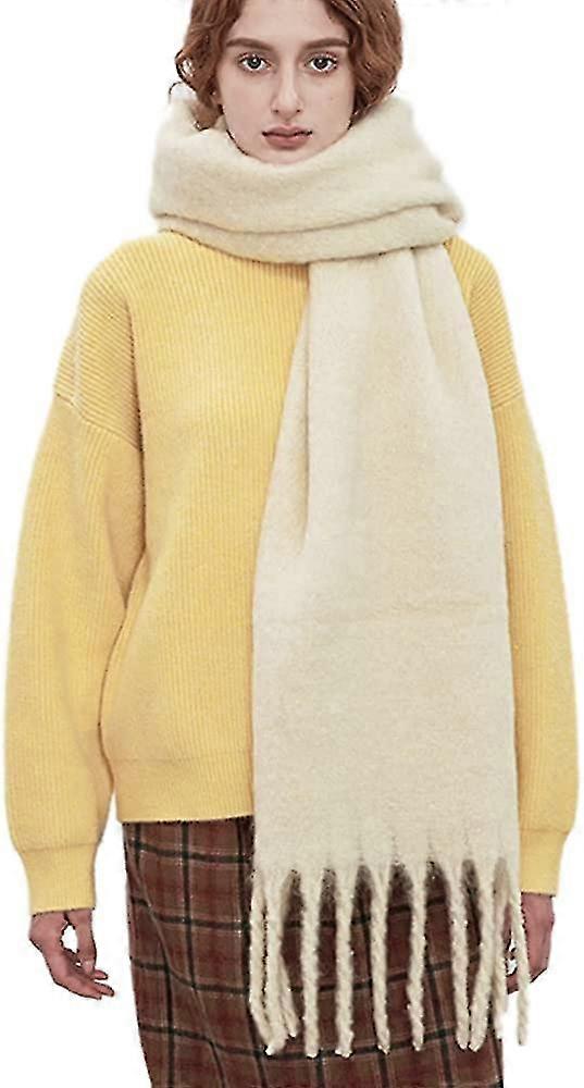 Large Chunky Scarf Colorful Cashmere Feel Oversized Scarves Blanket Soft Big Wool Shawl Thick Winter Warm Women