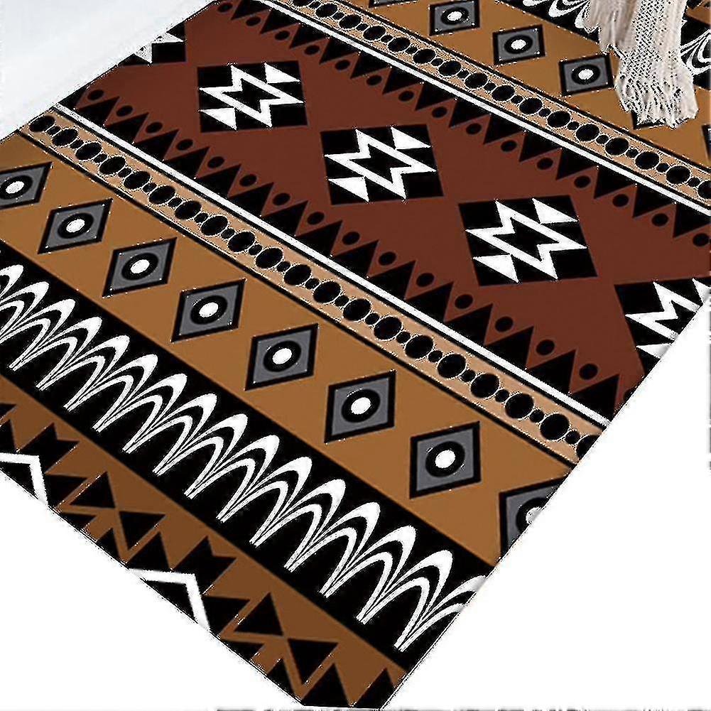 Square Bohemian Rug Color Abstract Geometric Printed Carpet Multifunct