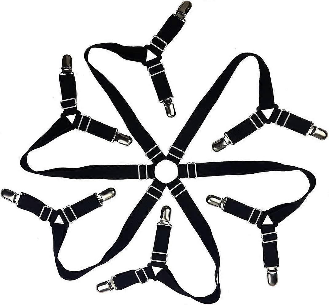 Fitted Sheet Tensioner Adjustable Sheet Ties 6 Sides, Bedding Sheets Straps