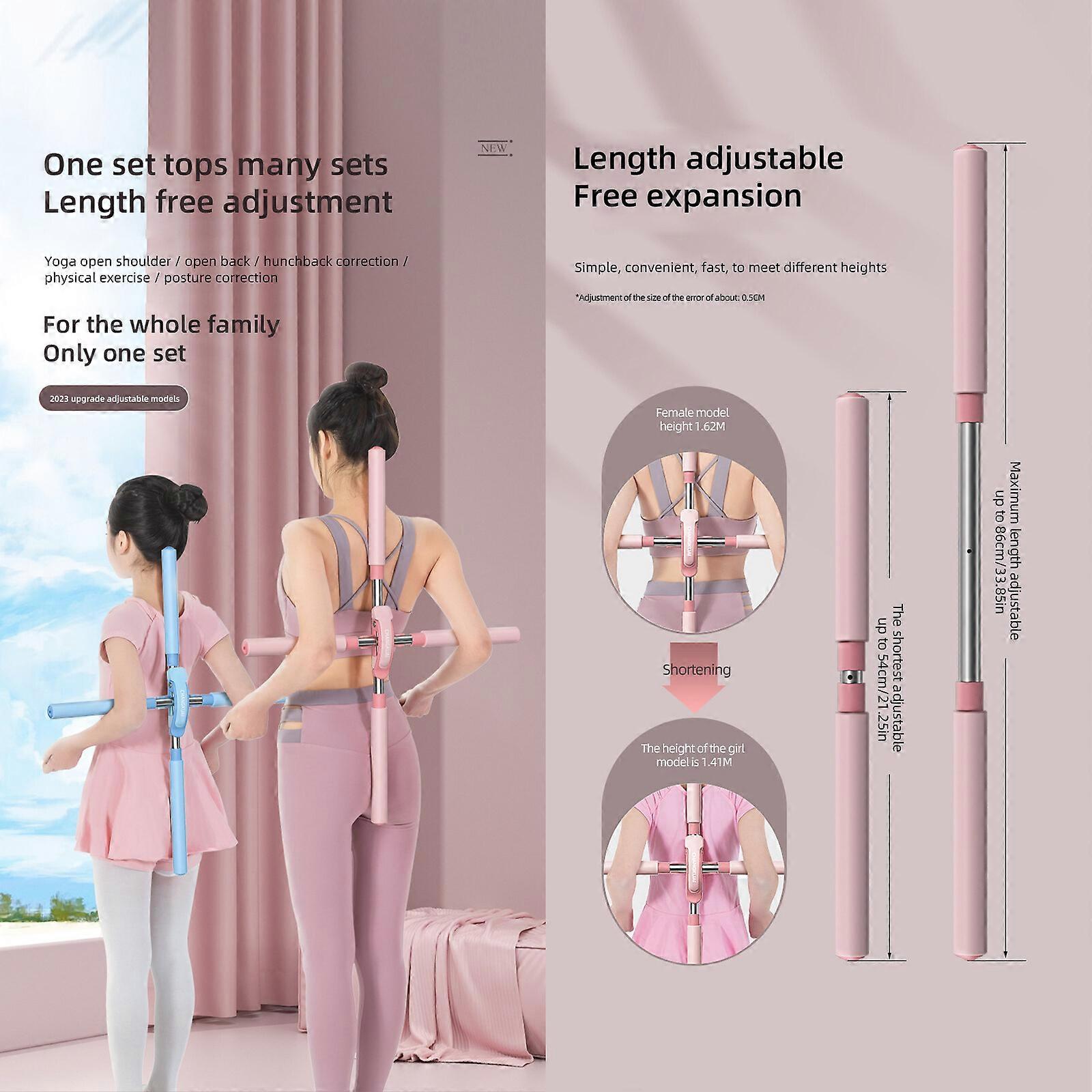 Yoga Fitness Bar Verstelbare trainingsstick for bult terug correctie Verstelbare intrekbare training Cross Bar Tool for vrouwen en voor sport (Color : Grau Yoga Fitness Bar Verstelbare trainingsstick for bult terug correctie Verstelbare intrekbare training Cross Bar Tool for vrouwen en voor sport (Color : Grau