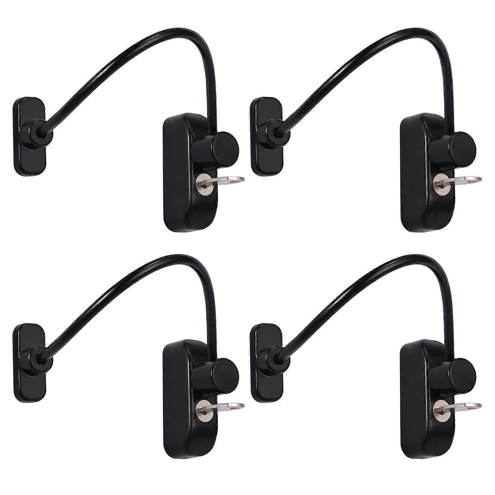 4pcs Sliding Lock Window Door Stay Lock Sliding Door Blocks Baby Child Security Latch Cable Catch