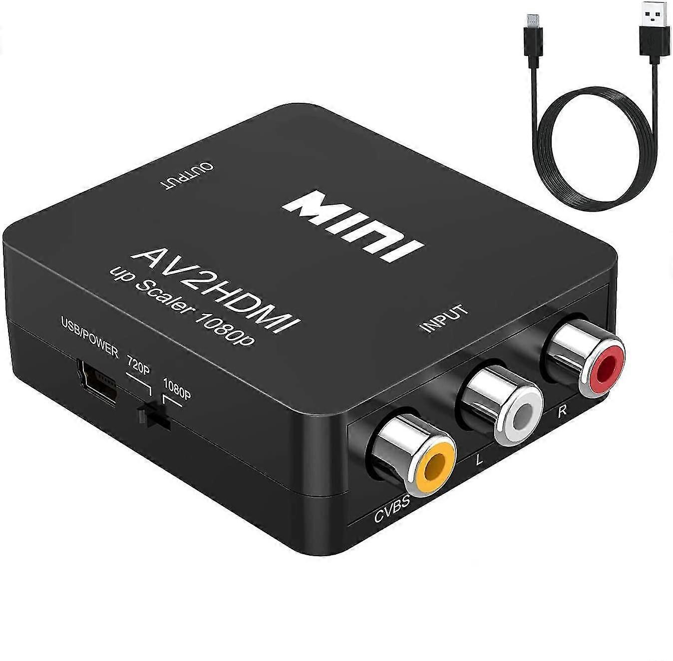 RCA إلى HDMI ، av لتحويل HDMI ، 1080p البسيطة Rca مركب Cvbs محول الفيديو س محول دعم بال / نتسك للتلفزيون / الكمبيوتر / PS3 / ستب / إكس بوكس فهس / فيديو / الأزرق