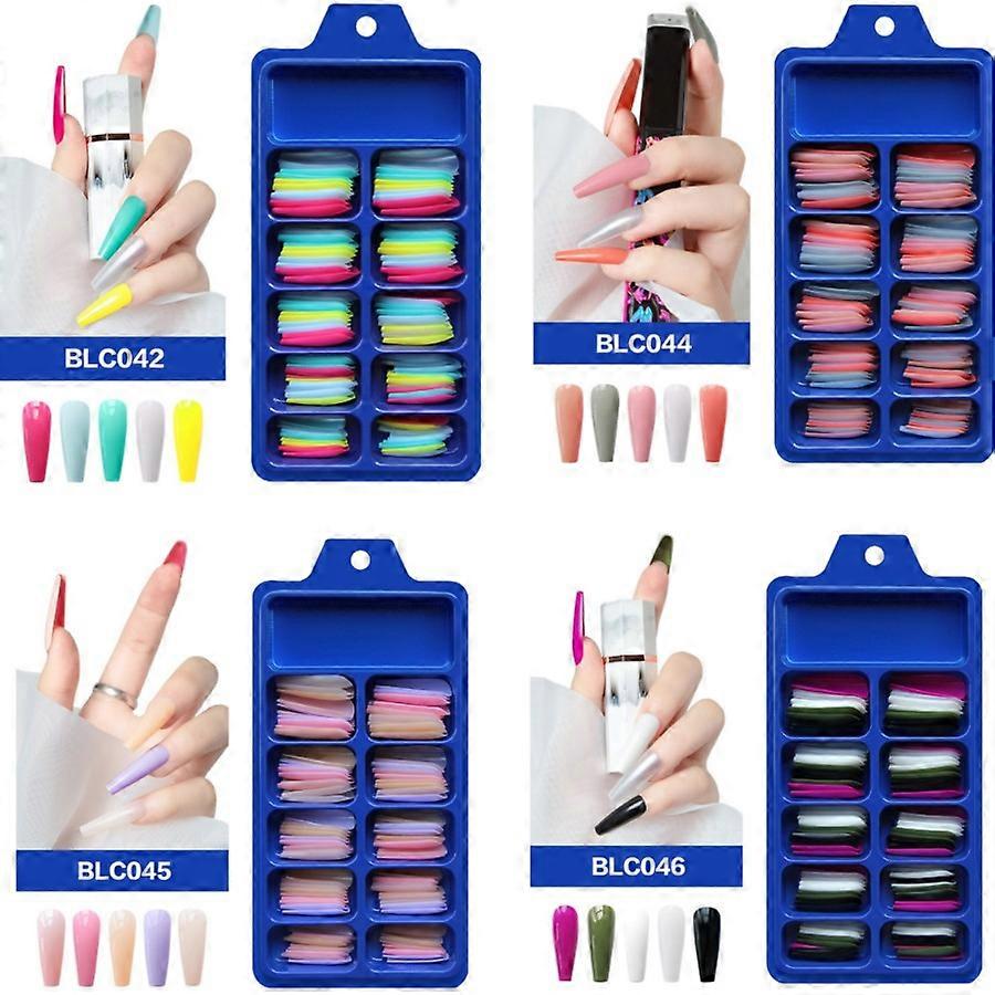 4 box Extra Long Press On Nails Artificial False Nails-b