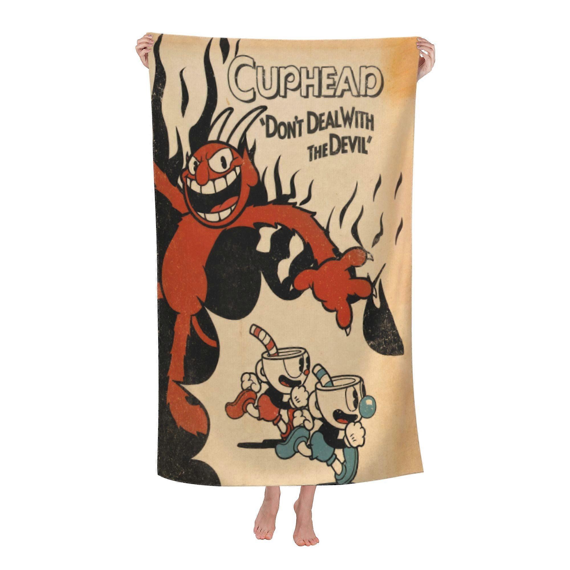 k438 Cuphead Beach Towel, Large Microfiber Bath Towel mtdw438
