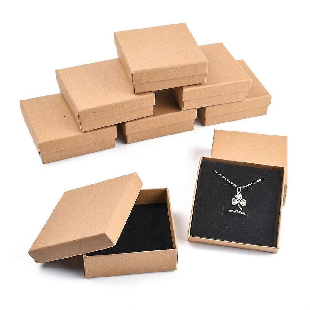 Cardboard Jewelry Boxes for Ring Square Tan 9x9x3cm
