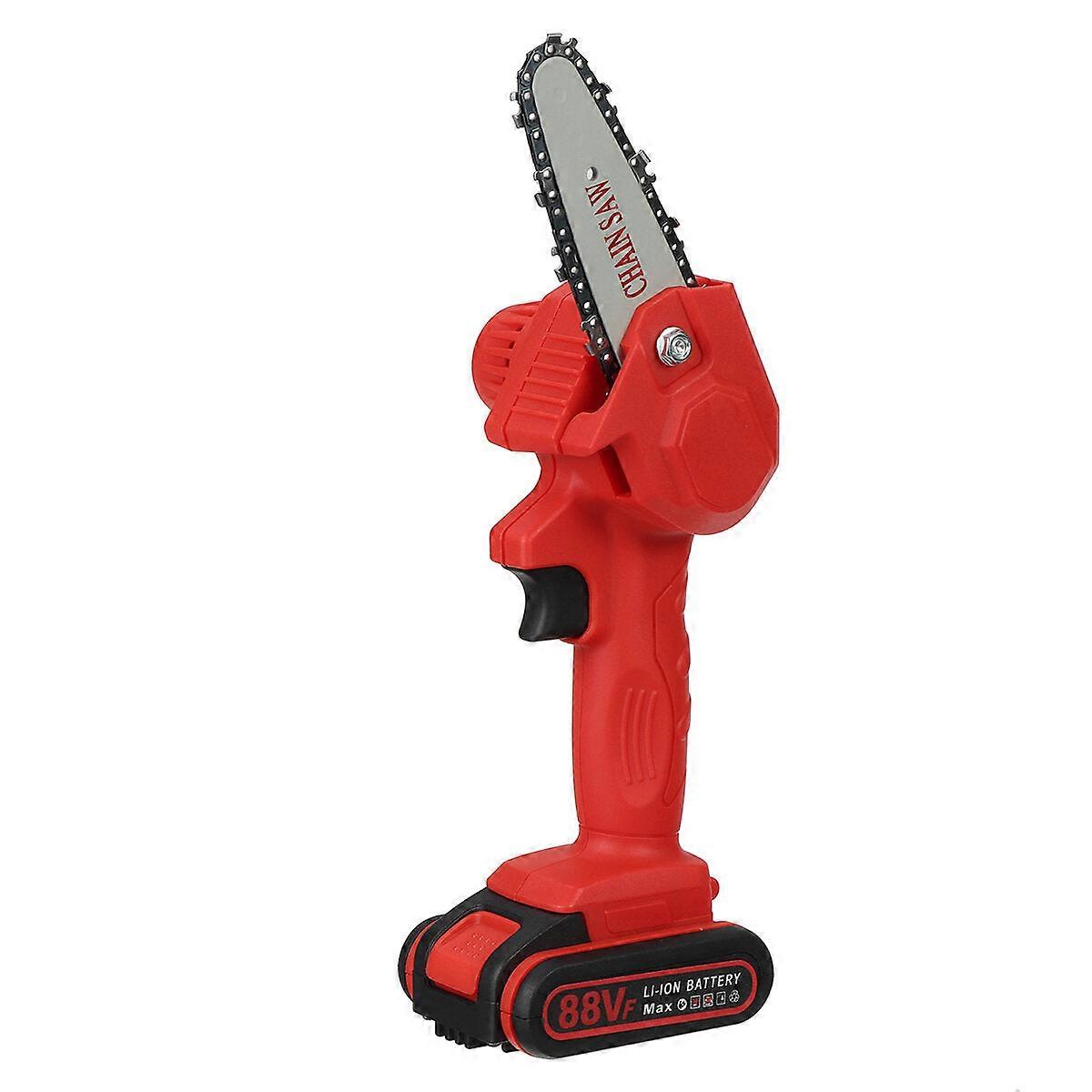 4 Inch 88vf 1080w Electric Cordless Chain Saw Chainsaw Handheld Woodworking W/ Battery Kit