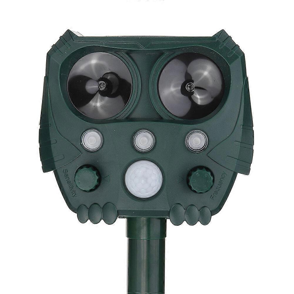 Ultrasonic Solar Battery Cat Dog Pest Repeller Scarer Deterrent Repellent Animal Repeller