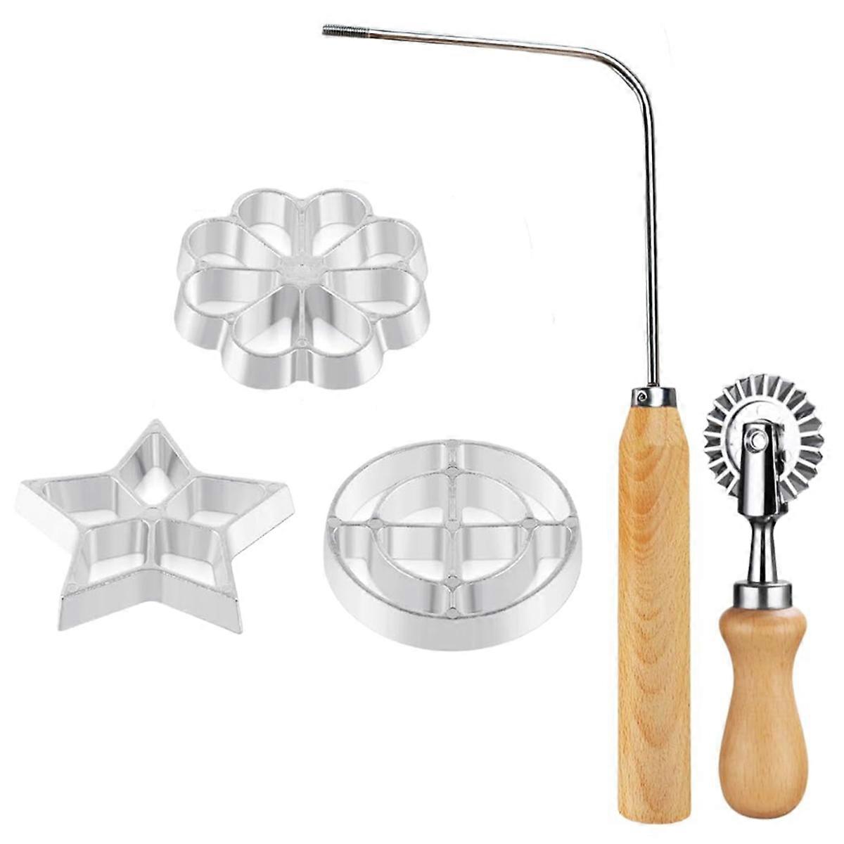 Rosettes Timbale Set, Lotus Flower Bunuelos Cookie Maker Mold with Pasta Cutter Wheel, Funnel Cake