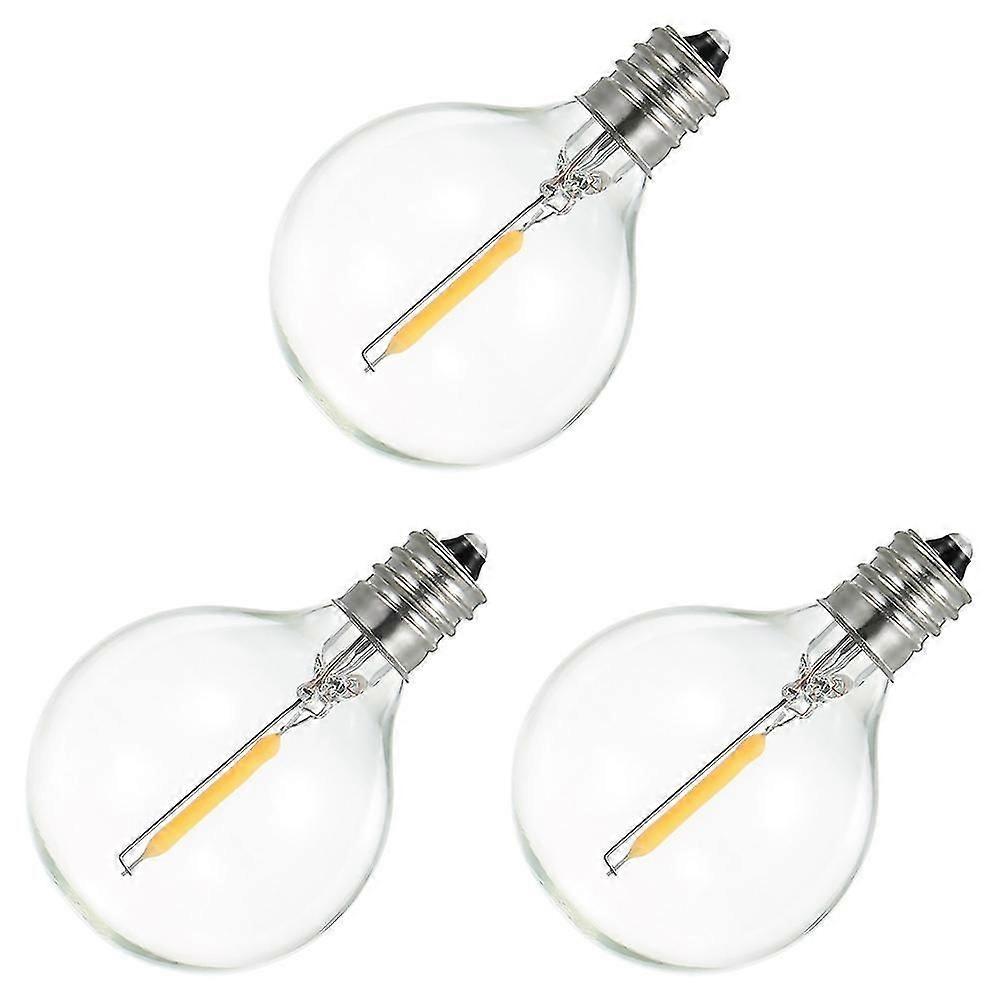 3pcs G40 Led Light Bulbs, E12 Screw Base Compatible Solar String Lights