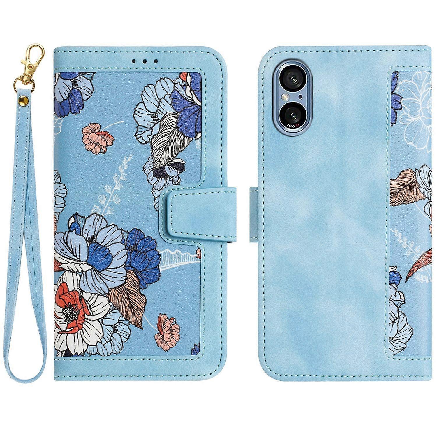 Floral Pattern Leather Case For Sony Xperia 5 V