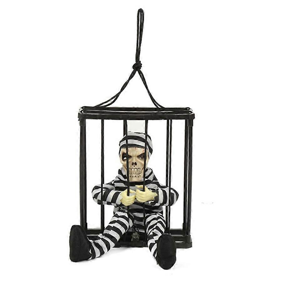 Halloween Skeleton Ghost Cage with Creepy Sensor Activations