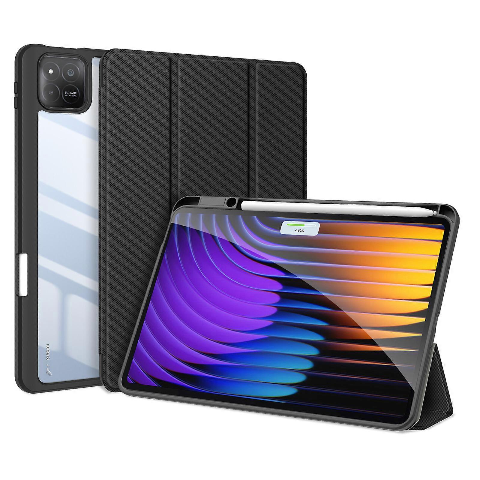 Compatible For Xiaomi Pad 7 Pro / Xiaomi Pad 7 Case DUX DUCIS TOBY Series Tri-fold Stand PU Leather Tablet Cover