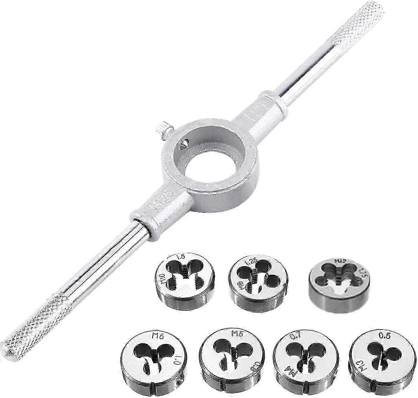 Set Of 8 Metric Dies - Adjustable Wrench, M25 Die Holder With M3-m12 Dies, External Tapping Kit